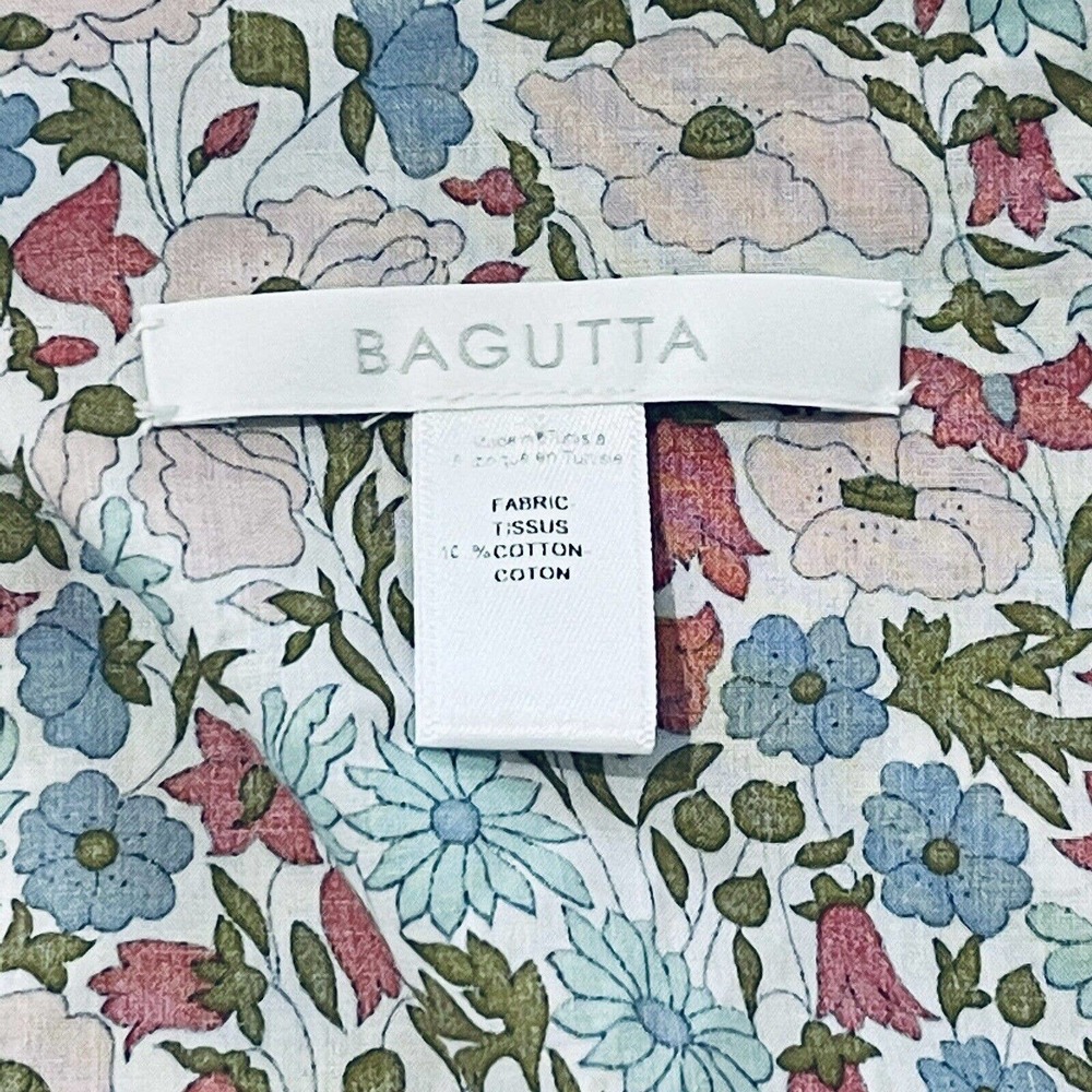 Bagutta Charlotte Floral Wrap Top Blouse Asian 100% Cotton Women’s 8 Italy EUC - Picture 7 of 15